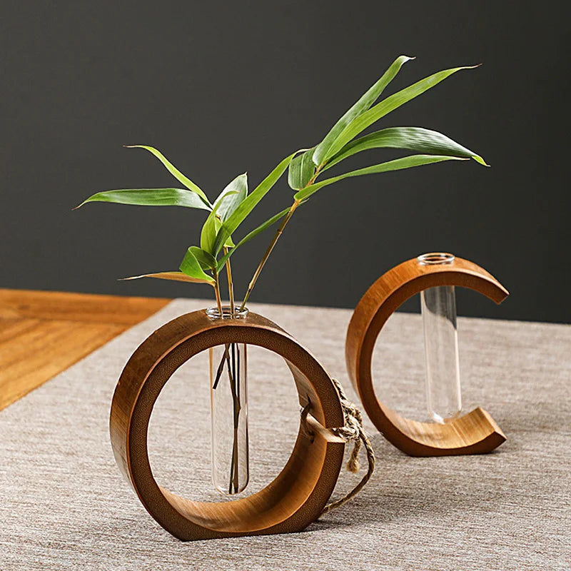Solid Wood Dry Vase Flower Arrangement