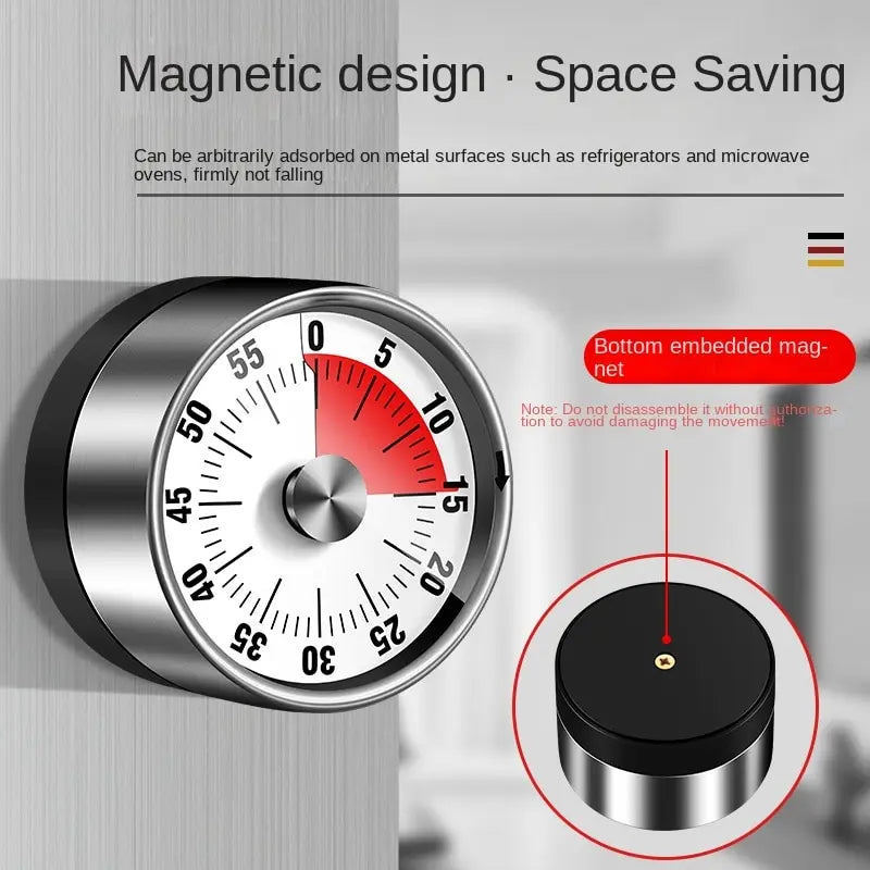 Stainless Steel Manual Kitchen Timer