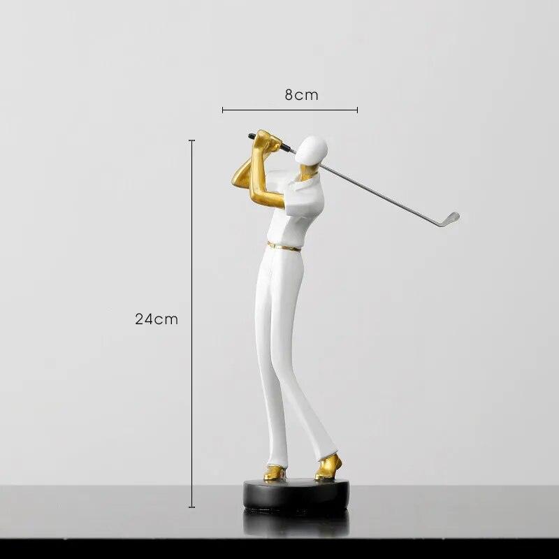 Hobefi B White Enchanting Golfer Figurine