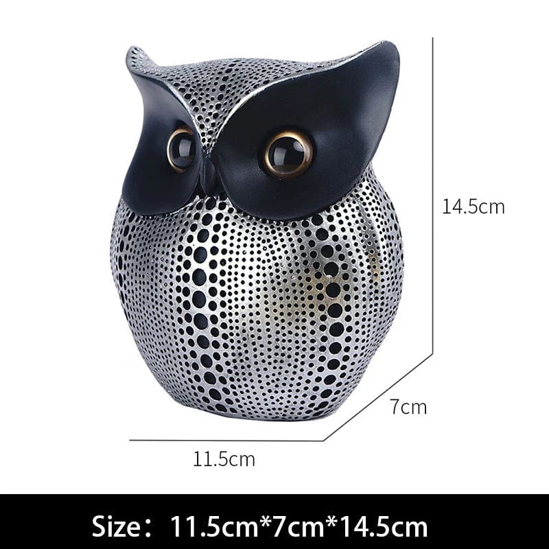 Hobefi Black-Silver Nordic Style Owls Ornament